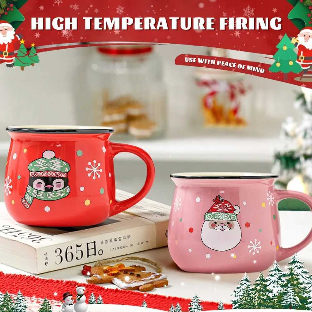1pc Christmas ceramic g Baking shop dessert cup coffee cup Cfortable grip Not hot to the touch H251209