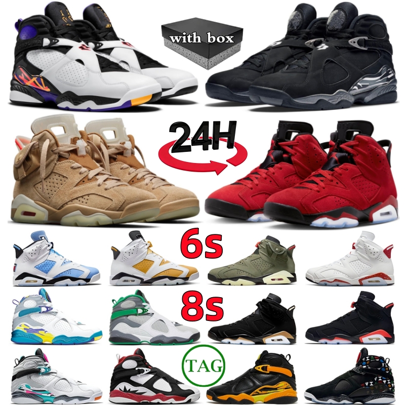 with box 6s 8s designer basketball shoes 6 8 men women outdoor sports Trainers Sneakers Aqua Bugs Bunny Playoffs Winterized Gunsmoke Take Flight Undefeated 40-47