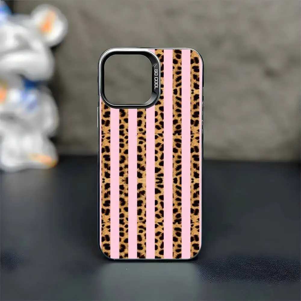 Leopard Print Phone Case For iPhone 161514131211MiniProMAX Black Matte Shockproof Cover C251209