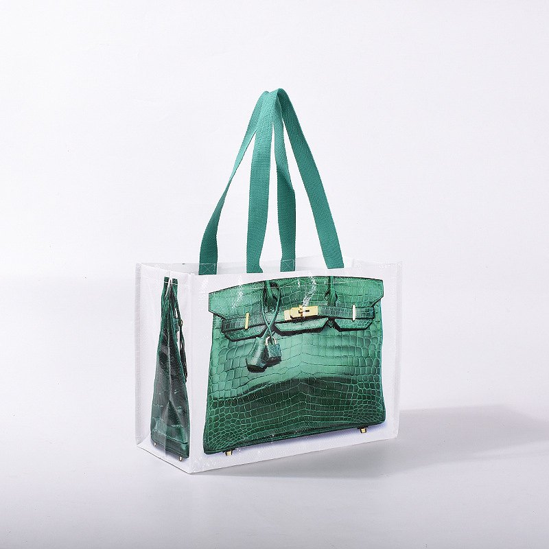 designer bag new Laminated Handheld Woven PP Plastic Waterproof Coated Snakeskin Custom Luggage Packing Storage Casual