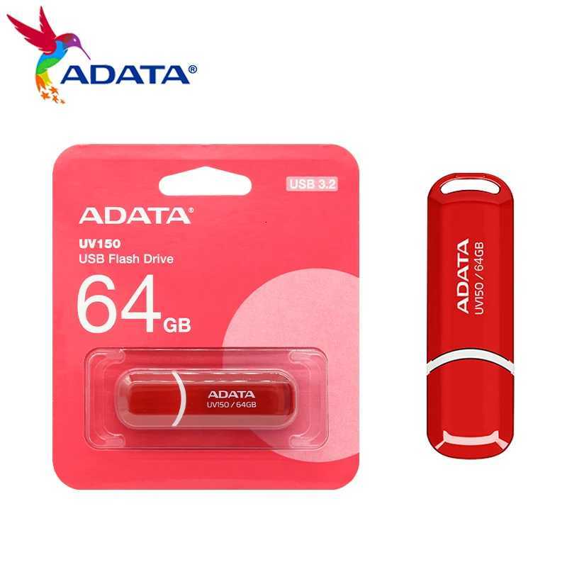 ADATA UV150 USB 32 Flash Drive 32GB 64GB Pendrive High Speed Port Red USB U Disk Pen Drive Memory Stick For Cputer C251209
