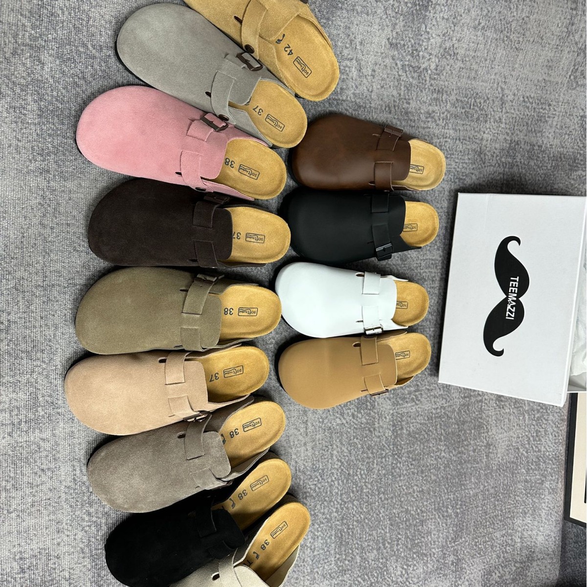 TEEMAZZI Hot new free shipping slippers for mens womens flat slippers pink black beige brown grey Fashionable Versatile Cork Soled Boots size35-46