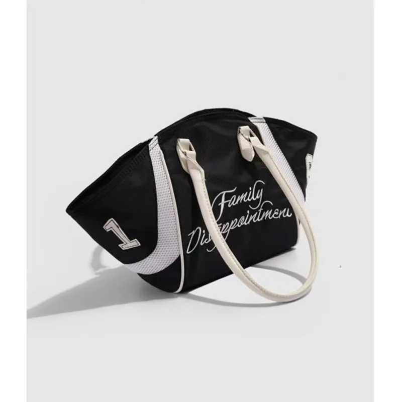 JIAERDI Sports Nyl Black Tote Bag Wallets Wen Versatile Letter Casual Y2k Handbag Ladies Large Capacity Underarm Bag 2025 Y251209