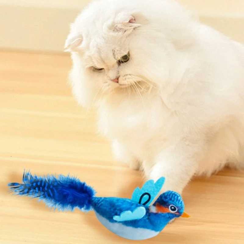 Indoor Interactive Birds Toy Hanging Birds Kitten Chasing Teasing Toy Sounding Catnip Cat Teaser Toy Supplies M251209