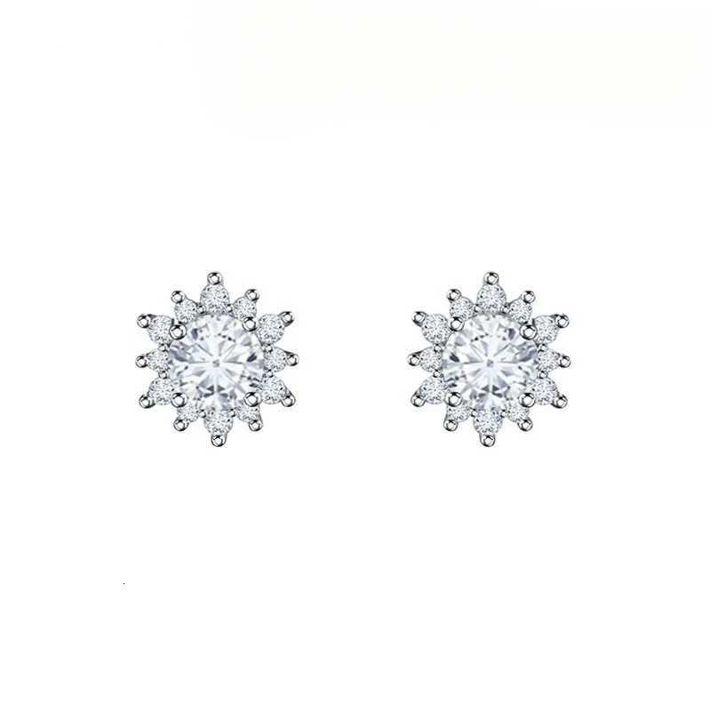 Cute Female Clear Crystal Snowflake Stud Golden Silver Color Small Earrings Exquisite Jewelry For Women Christmas Gift K251209 H260202