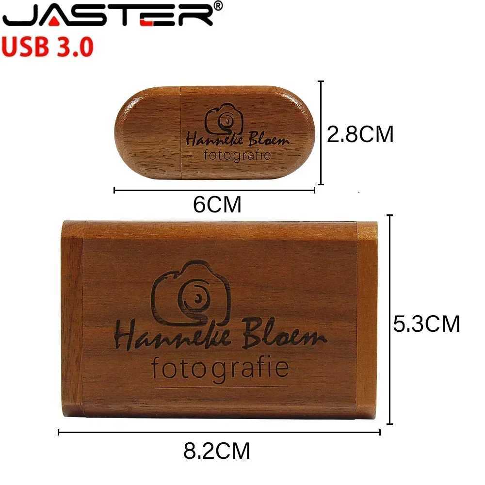 JASTER 10pcs/Lot USB Flash Drive Wooden with Box Pendrive 30 4GB 8GB 16GB 32GB 64GB 128GB Memory Stick Wedding Gift C251209