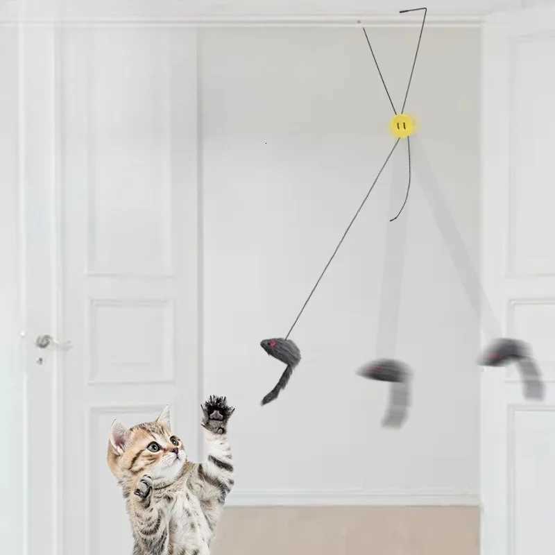 Cat Interactive Toy Hanging Door Mouse Teasing Cat Stick Elastic Clip Door Swing Hanging Jumping Cat Toy Pet Supplies M251209