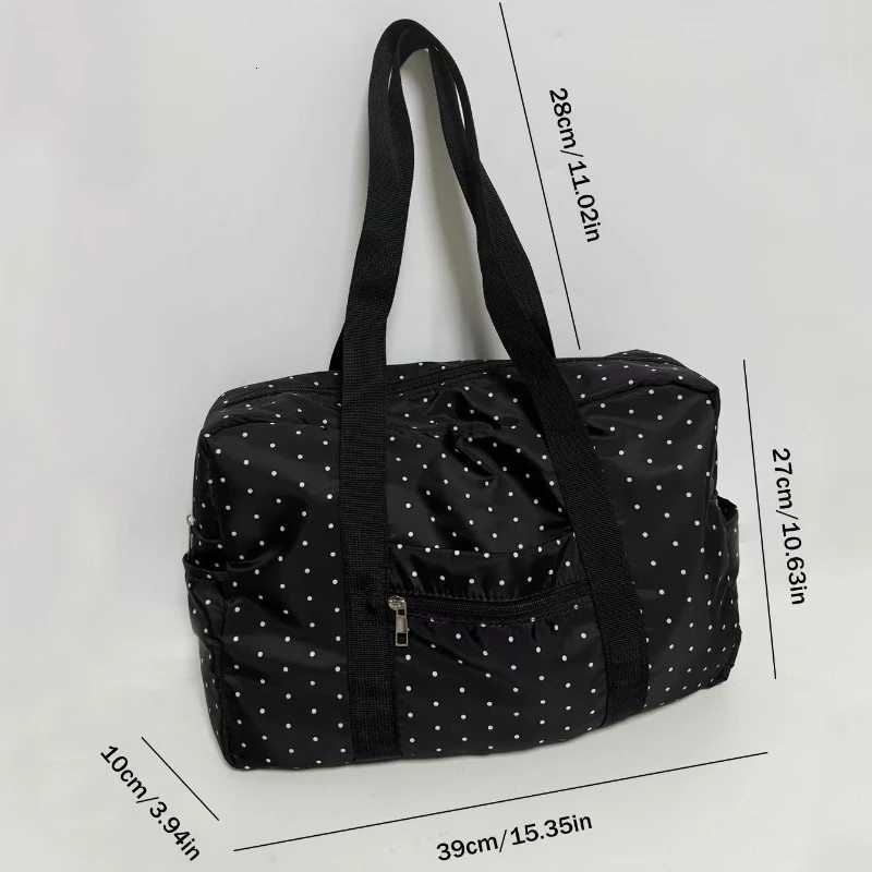 Large Capaci Oder Bag Sports Fitn Travel Tote Bag Bla Polka Dot Crossbody Faiable Trendy Youth Travel Bag Y251209