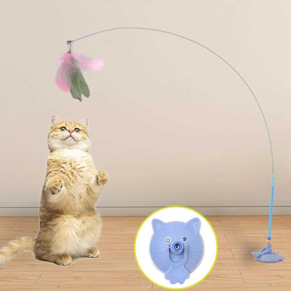 Cat Toy Sucker Feather Simulation Bird with Bell Funny Interactive Cat Stick Toy for Kitten Playing Teaser Wand Toy Pet Supplies M251209