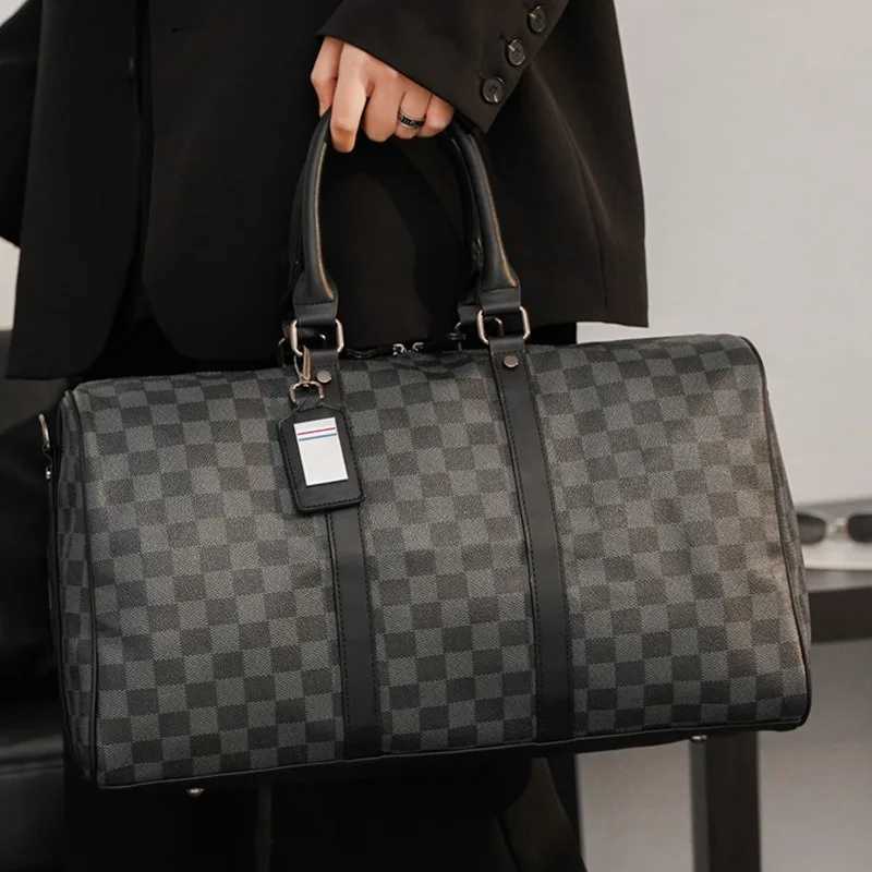 Mens Fi Plaid Mtifunctial Wear Resistant Waterproof Large Capacity Travel Business Lage Bag Handbag Shoder Bag Y251209