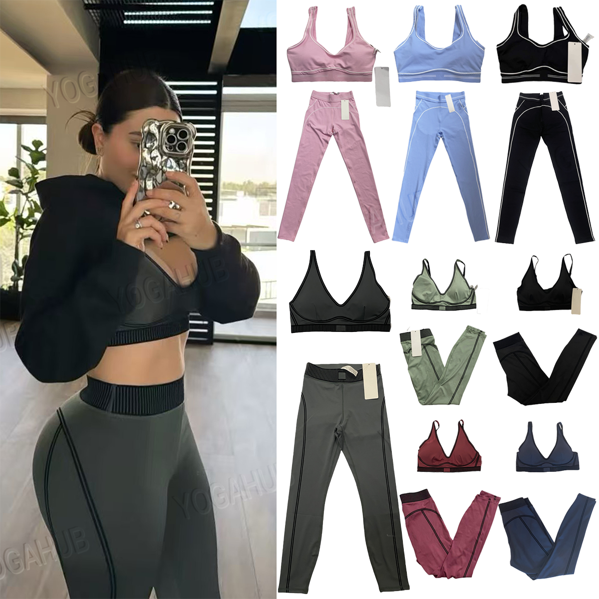 NEW 10A Yoga Set Heart Throb Bra + Leggings Yogawomen Sets Gym Short Sports Outfit Pants Shaping Waist Fitness Jogging Sportswear Alonessitys Women Clothes