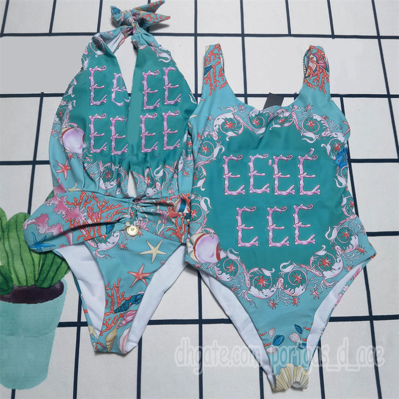 Luxury Starfish Halter Swimwear For Women Designer Padded V Neck Swimsuit Summer Holiday Beach Pool Party Swimsuits