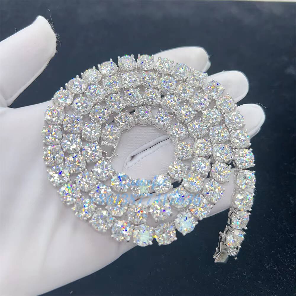 Wholesale Pass Diamond Tester 925 Silver Gold Plated Moissanite Diamond Bracelet Necklace 65mm 80mm VVS Moissanite Tennis Chai
