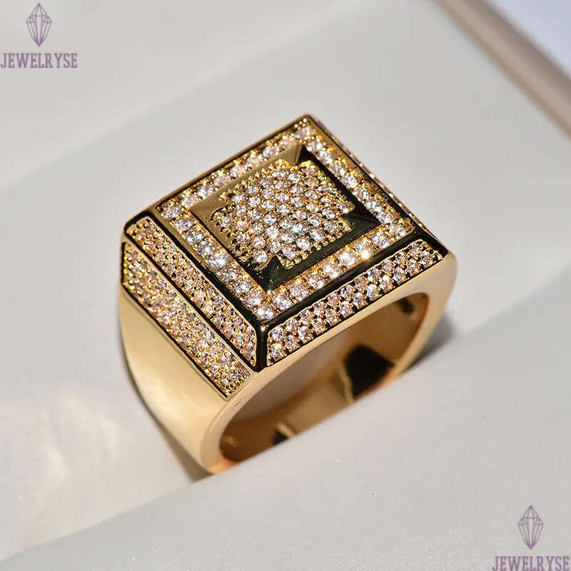 Mens Luxury Stunning Handmade Band Rings Fashion Jewelry 925 Sterling Silver Popular Round Cut White Topaz CZ Diamond Full Gemstones Hip Hop Men Weddi