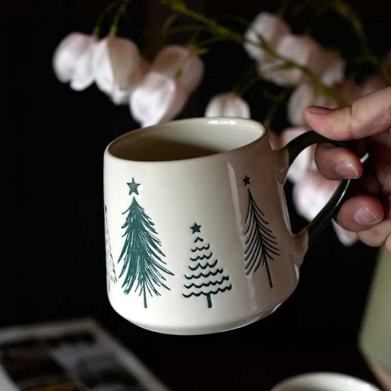 Ceramic Christmas Tree g Household/Off Coffee/Milk/Pine Tree/Breakfast/Water Cup H251209
