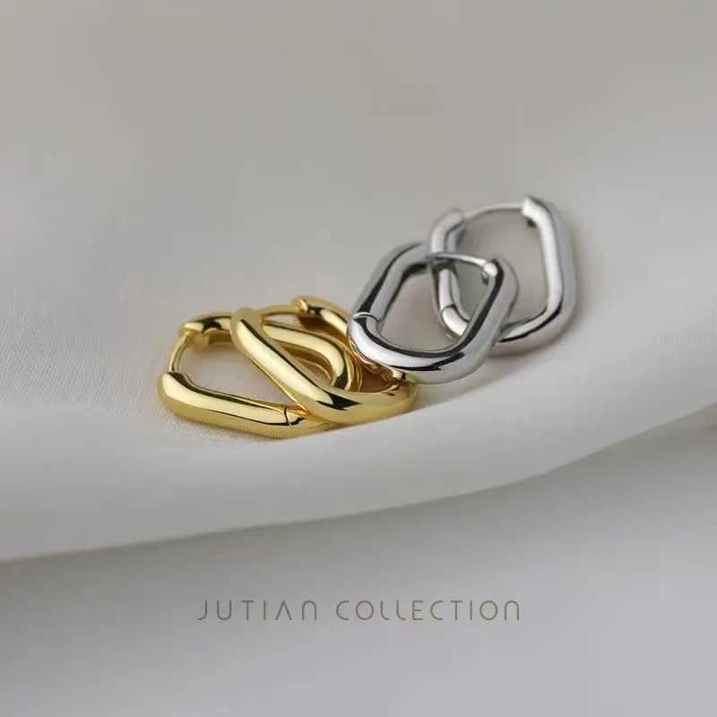 New U-shaped gold-plated ins cold wind oval geometric earrings for women K251209 H260129