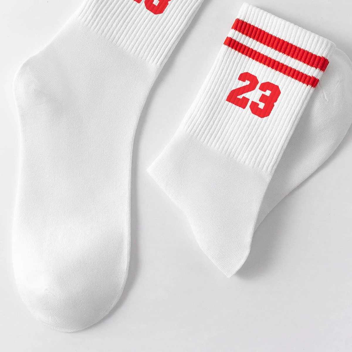 5/10/20 Pairs Mens Crew Socks Number 23 And Stripe Design Anti-odor And Sweat Absorbent Casual StylishT251209