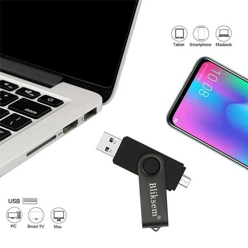 Bliksem OTG Flash Drive 32GB 64GB High Speed USB20 for PC Mobile Phone USB Metal Mini Pen Drive 32GB USB Flash Drive 64GB C251209