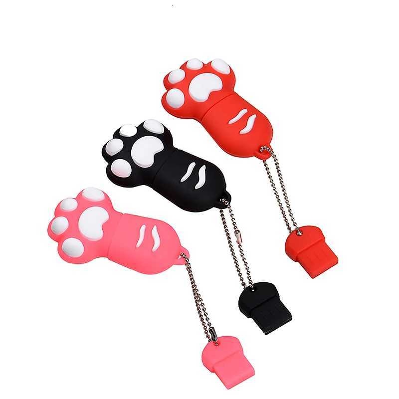 Lovely Gift For Kids USB 20 Flash Drive Real Capacity Pen Drive Cat Scratch Memory Stick With Key Chain Portable Pendrive 64GB C251209