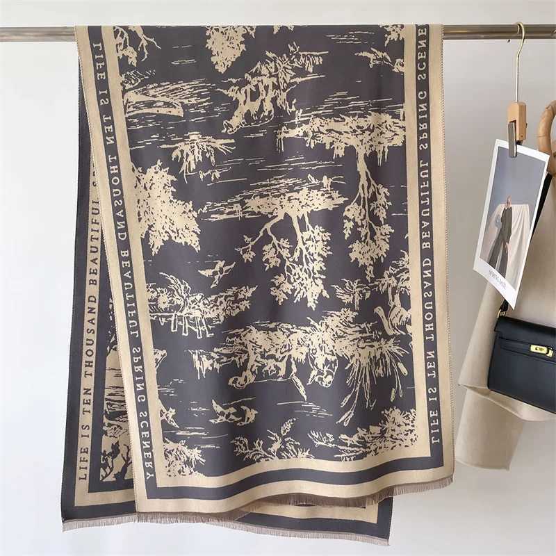 Luxury New Luxury Winter Thick Warm Scarf Shawls for Women Cashmere Shawl Pashmina Neckerchief Bufanda Female Tessel Echarpe Blanket Y251208