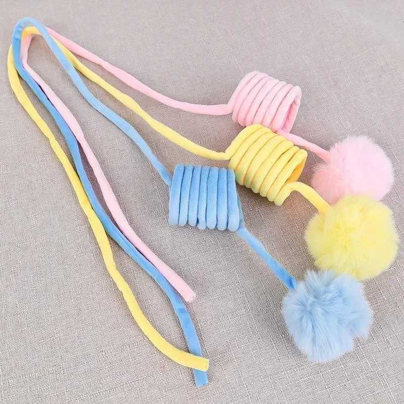 Pet Toy Interactive Cat Toys Funny Cat Stick Spring Rope Ball Plush Toy Interactive Play Training Toys Cats Supplies M251209