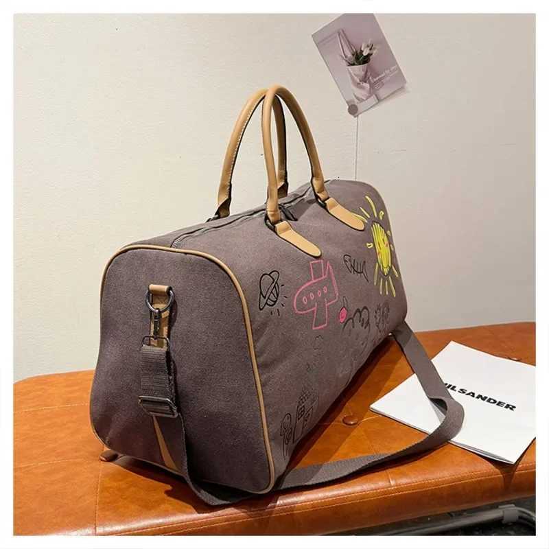 Canvas Zipper 2024 Hot Selling Travel Bag Pahwork Large Capacity Casual Cute Shoder Bag Soft Versatile Trendy Travel Duffels Y251209