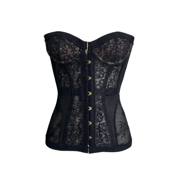 Designer Women's Strapless Corset Top,Vest Sexy Lace Sleeveless Top, Street Fashion Tank Top, Sexy Lace Hollow-out Trendy, Strapless Fashion Top