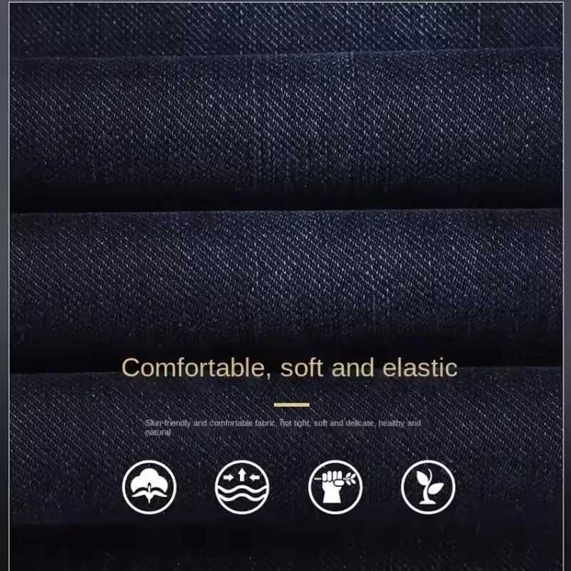 Brand Mens Straight-leg Jeans High-quality Light Embroidered Casual Versatile Fashion Slimming Smooth Silhouette Style M251209