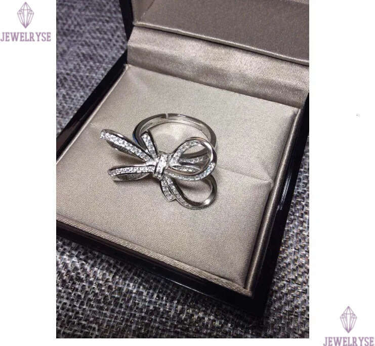 S925 Silver Cute Butterfly Designer Rings for Women Girls Fashion Luxury Crystal Diamond Sweet Bow Bowknot Design Chinese Nail Finger Love Ring Jewelr