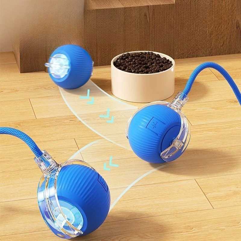 New Cat Interactive Ball Toys Silicone Automatic Rolling Ball With Long Tail Teaser Smart Pet Electric Toy Kitten Cat Toy M251209