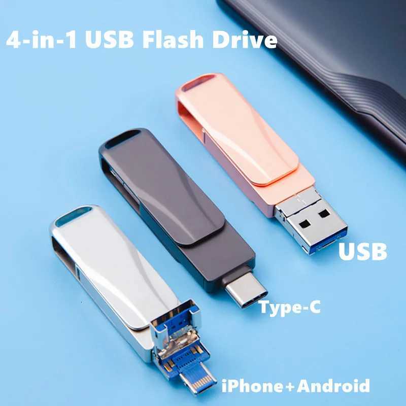 High Speed Usb 30 Pen Drive for Phone Pad Metal Pendrive 64G 128G Waterproof TYPE-C Cle Usb Flash Drives 512GB Usb Flash Disk C251209