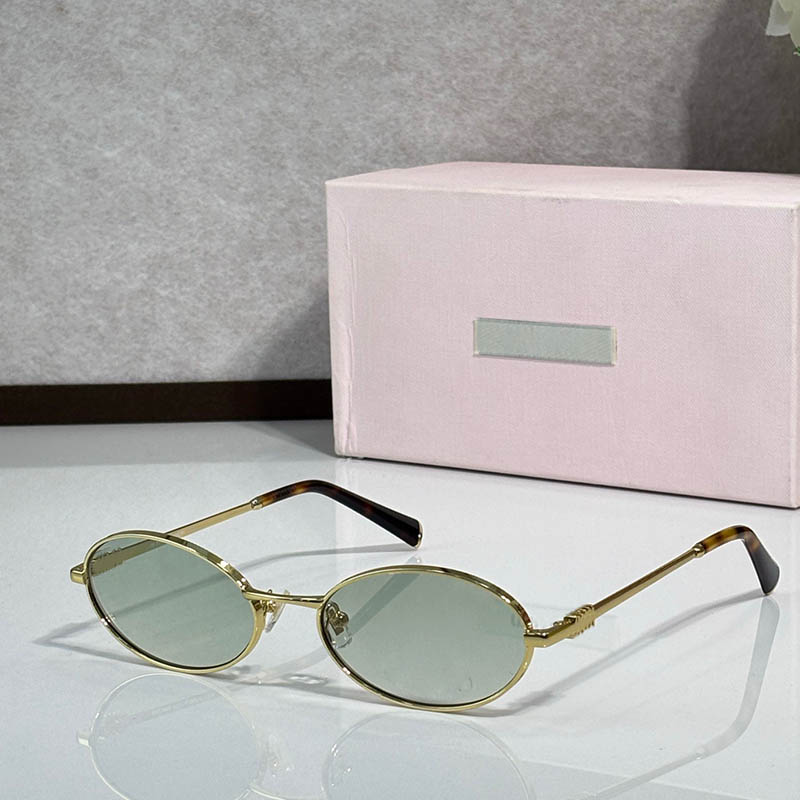 Designer Mini Oval Metal Sunglasses Luxury lady oval frame Fashionable outdoor street photography Classic retro women oval glasses SMUA57