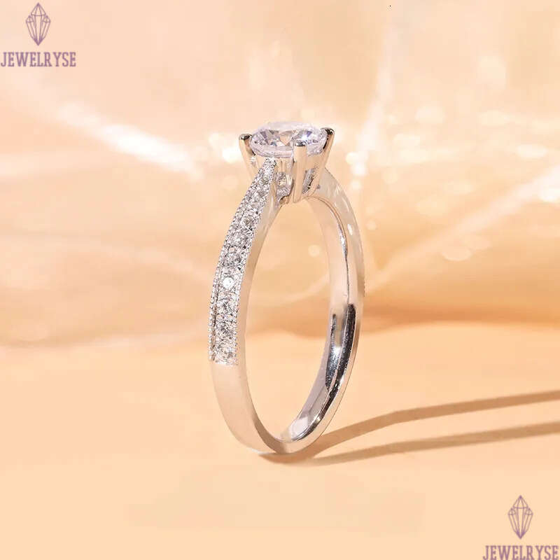 Hot Classic Four Claws Artificial Mosan Diamond Rings for Women S925 silver plated big stone love nail finger wedding Propose Ring Jewelry