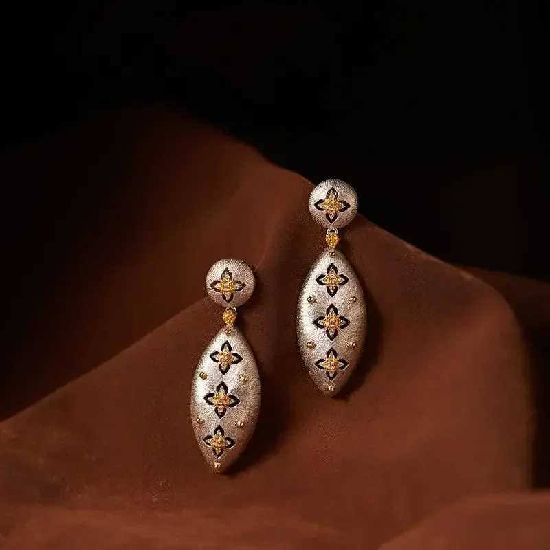 Hot Sale Vintage Seiko Brushed Craft Plated S925 Silver Luxury Diamond Earrings Fashion Women J251208