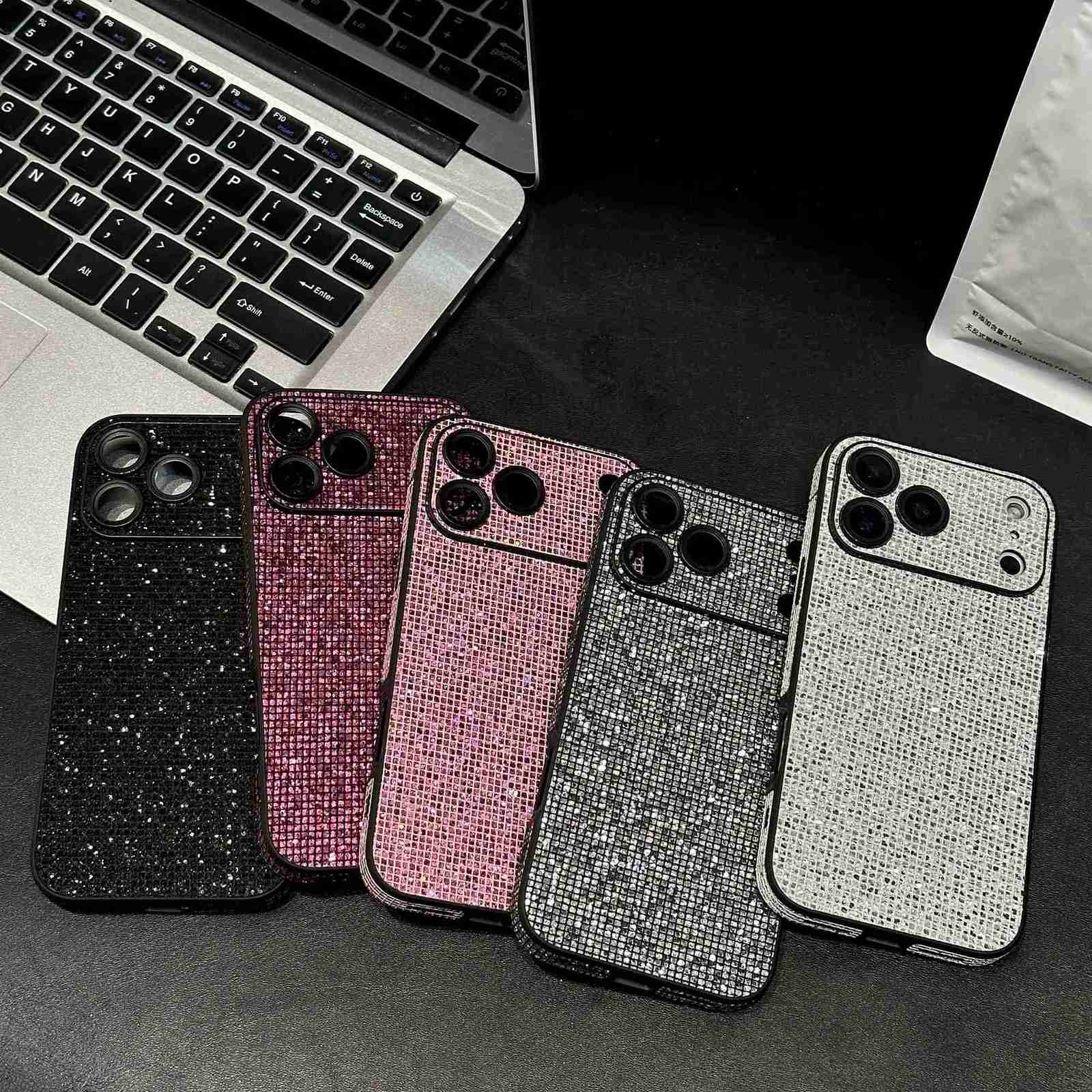 Fashion Bling Shiny Rhinestones Phone Case For iPhone 17 16 15 14 13 Pro Max Camera Protection Matte Shockproof Protective Cover C251209
