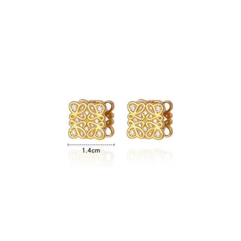 2025 new stylish and simple hollow geometric zircon earrings niche design high-end earrings J251208