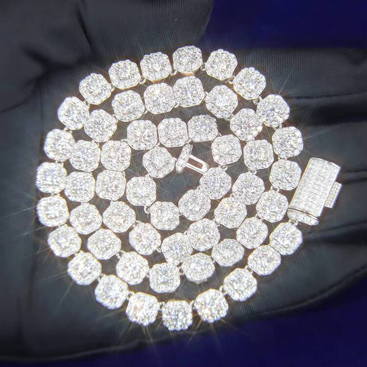 Wholesale Jewelry Men Women 5mm Gold Plated 925 Sterling Silver Diamond Mossanite Moissanite Iced Out Tennis Necklace Chain