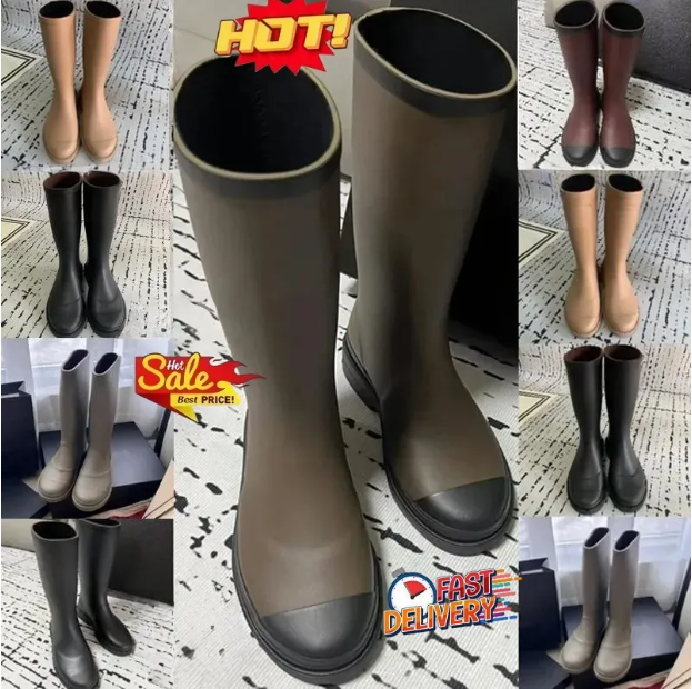 boots designer shoes rainboots Rubber Rain Boots womens Luxury Boot Fall Winter Summer Knee High Quality Slip On Classic Casual Waterproof Footwear Cowboy booties