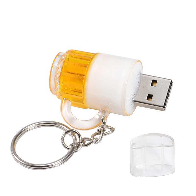 JASTER Beer Cup Model USB Flash Drive 128GB Gifts Memory Stick Key Chain Pen Drive 32GB High Speed Pendrive 16GB C251209