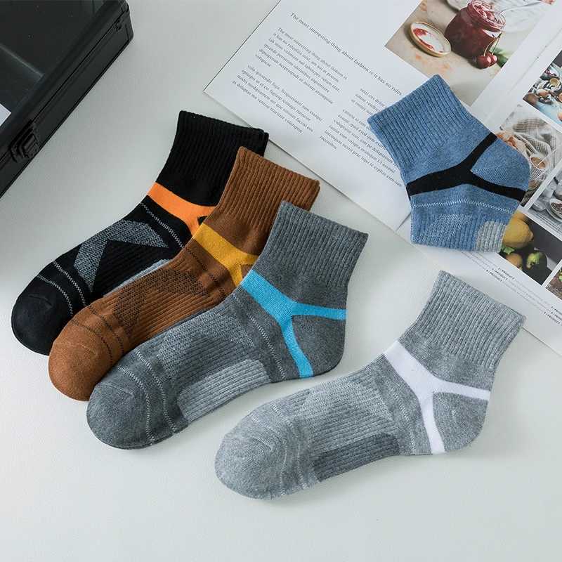 3/4/5 Pairs High Quality Men Socks Black Sports Socks Casual Soft Running Four Season Absorb Sweat Breathable Male SockT251209