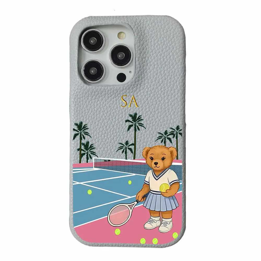 Personalised Initial letters Pebble Grain Leather Case for iphone 11 12 14 13 15 17Pro Max XS Max XR 16 Plus Covers Moon Stars C251209