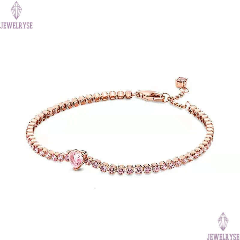 Rose Gold Pink Stone Heart Stud Authentic 925 Silver designer Earrings Women Wedding Party Jewelry Crystal earrings with Luxurious Retail Box Set