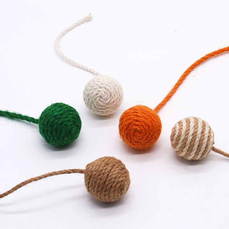 Pet Sisal Rope Weave Ball Cat Teaser Play Chewing Rattle Scratch Catch Toy DIY Interactive Scratch Chew Toy Accessoryies M251209