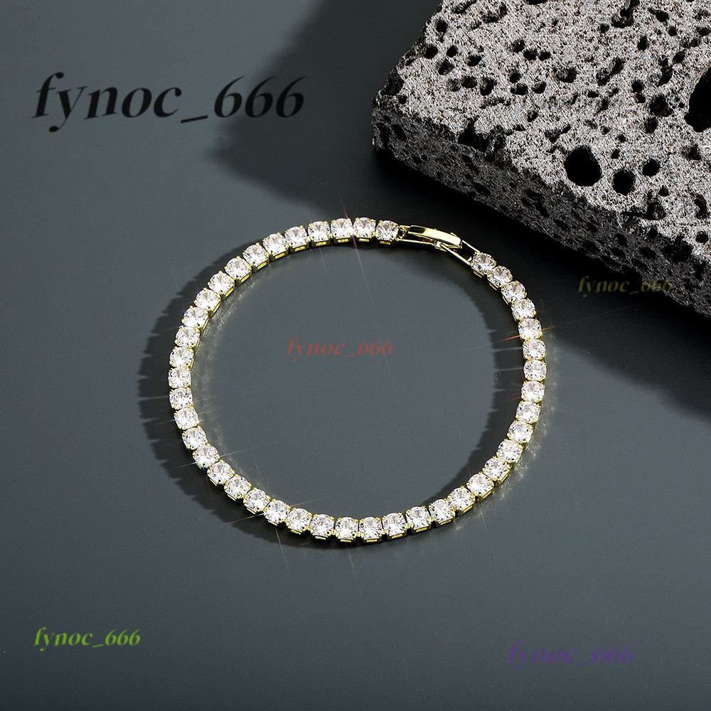 7"-30" Hip Hop Tennis Chain Necklace Bracelets Bling Moissanite Jewelry Accessory Gold Plated TopBling Graduated