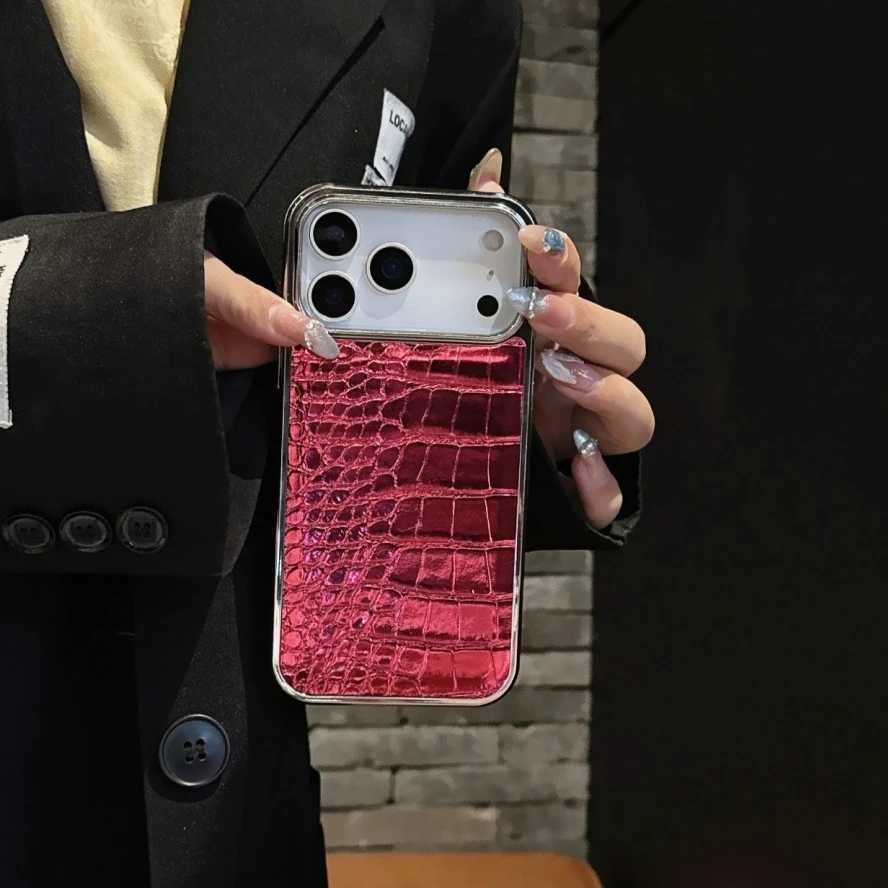 for iphone 17 Pro Max Case Luxury Crocodile Pattern Plating Case For iPhone 16 17 Air 14 15 Plus 11 13 12 Pro Max Leather Cover C251209