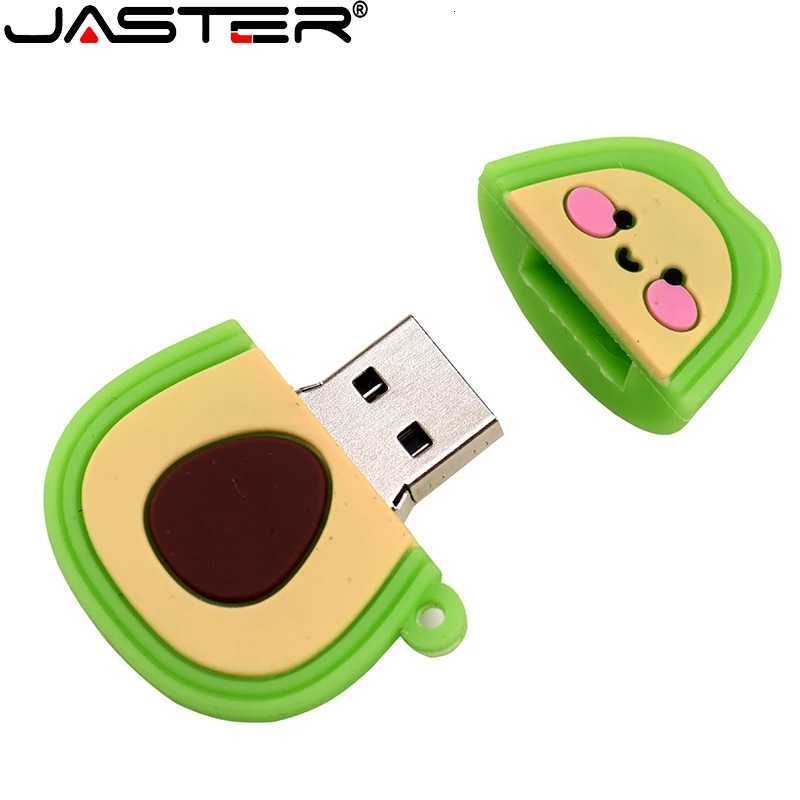 JASTER USB Flash Drives Avocado Pen Drive Cute Cartoon U Disk Key Chain Gifts Memory Stick 64GB Green Pendrive 32GB 16GB 8GB 4GB C251209