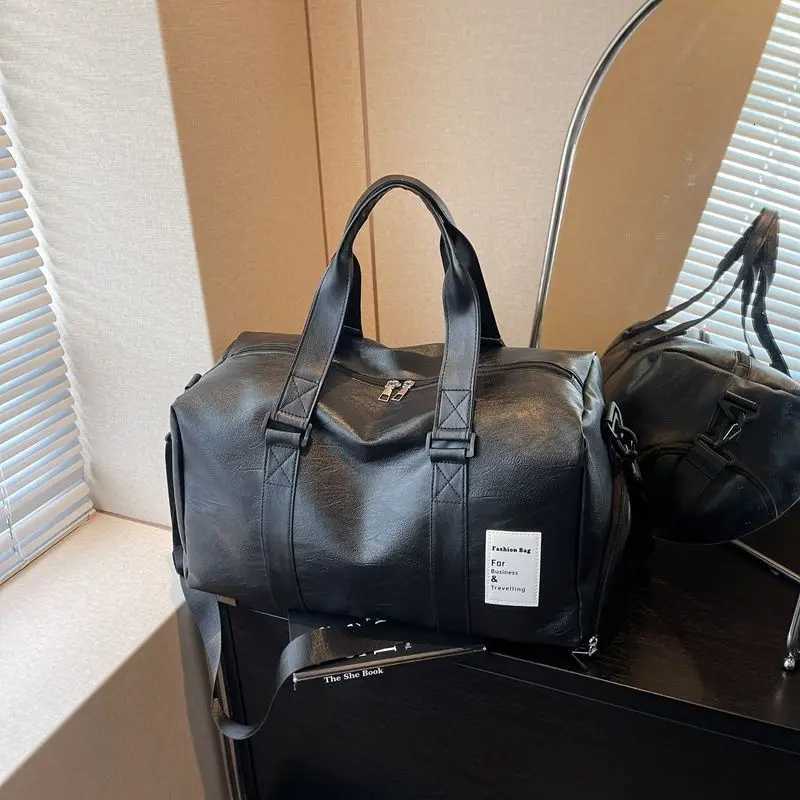 Gym Bag Leather Sports Bags Dry Wet Bags for Men Wen Training for Shoes Fitness Yoga Travel Lage Shoder Sport Bag Y251209