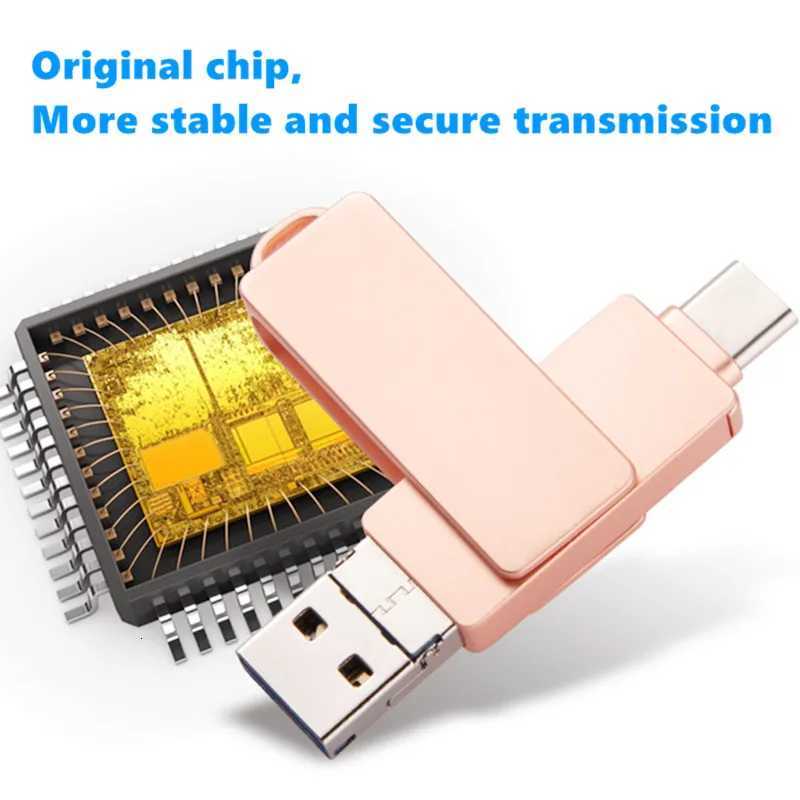 TYPE C USB Flash Drive OTG 4 IN 1 USB Stick 30 128GB Pen Drive 64GB 256GB 512GB Pendrive for phone 15 14 13 12 11 xMemory Disk C251209