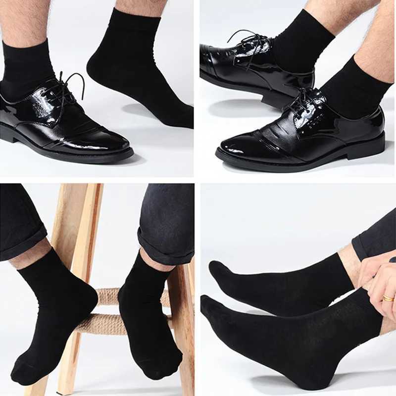 10Pairs Brand Mens Cotton Socks New Style Black Business Men Socks Soft Breathable High Quality Male Socks Plus Size 38-47T251209
