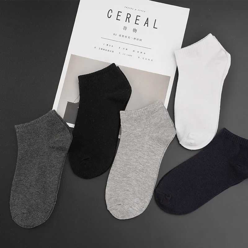 Oversize Mens Socks Cotton Plus Size Solid Color Men Business Casual Short Ankle Sock Black White Gray Summer Calcetines HombreT251209